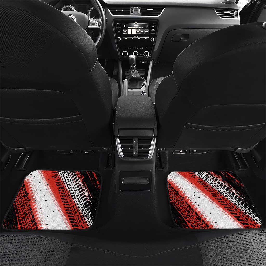 Formula 1 Inspired Bahrain Race Car Mats with Checkered Flag Print