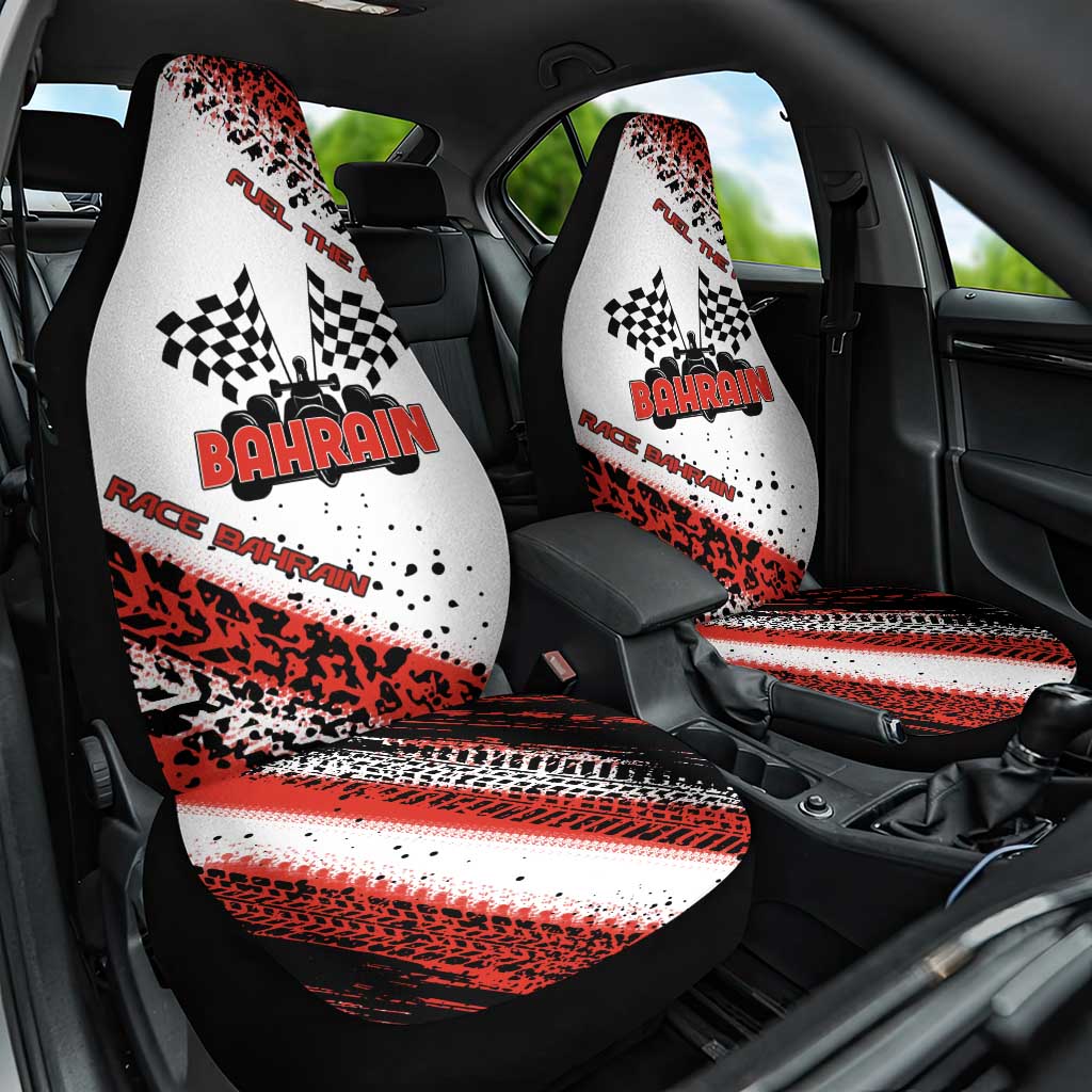 Formula 1 Inspired Bahrain Race Car Seat Cover with Checkered Flag Print