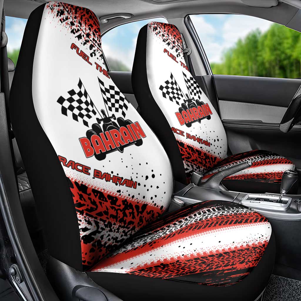 Formula 1 Inspired Bahrain Race Car Seat Cover with Checkered Flag Print
