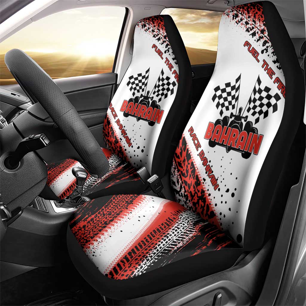 Formula 1 Inspired Bahrain Race Car Seat Cover with Checkered Flag Print