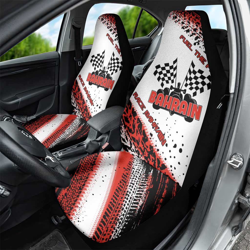 Formula 1 Inspired Bahrain Race Car Seat Cover with Checkered Flag Print