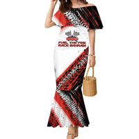 Formula 1 Inspired Bahrain Race Family Matching Mermaid Dress and Hawaiian Shirt with Checkered Flag Print