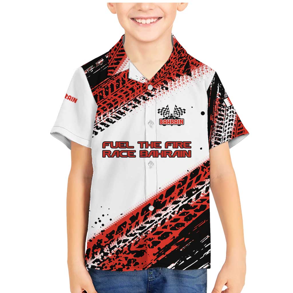 Formula 1 Inspired Bahrain Race Family Matching Mermaid Dress and Hawaiian Shirt with Checkered Flag Print