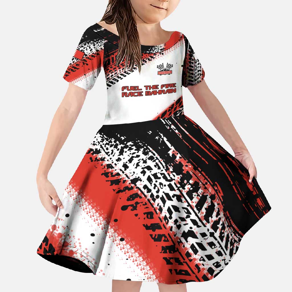 Formula 1 Inspired Bahrain Race Family Matching Off Shoulder Maxi Dress and Hawaiian Shirt with Checkered Flag Print
