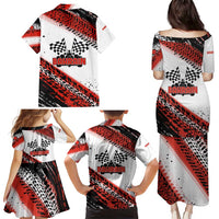 Formula 1 Inspired Bahrain Race Family Matching Puletasi and Hawaiian Shirt with Checkered Flag Print