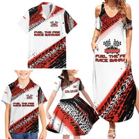 Formula 1 Inspired Bahrain Race Family Matching Summer Maxi Dress and Hawaiian Shirt with Checkered Flag Print
