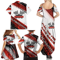 Formula 1 Inspired Bahrain Race Family Matching Summer Maxi Dress and Hawaiian Shirt with Checkered Flag Print