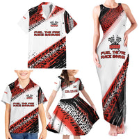 Formula 1 Inspired Bahrain Race Family Matching Tank Maxi Dress and Hawaiian Shirt with Checkered Flag Print