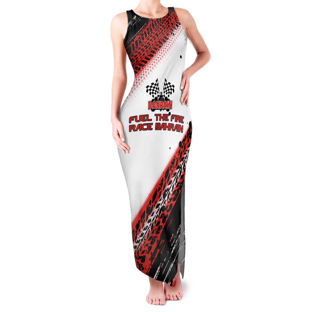 Formula 1 Inspired Bahrain Race Family Matching Tank Maxi Dress and Hawaiian Shirt with Checkered Flag Print