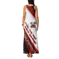 Formula 1 Inspired Bahrain Race Family Matching Tank Maxi Dress and Hawaiian Shirt with Checkered Flag Print