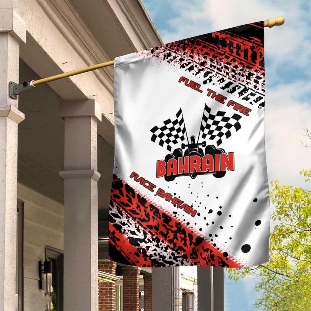 Formula 1 Inspired Bahrain Race Garden Flag with Checkered Flag Print
