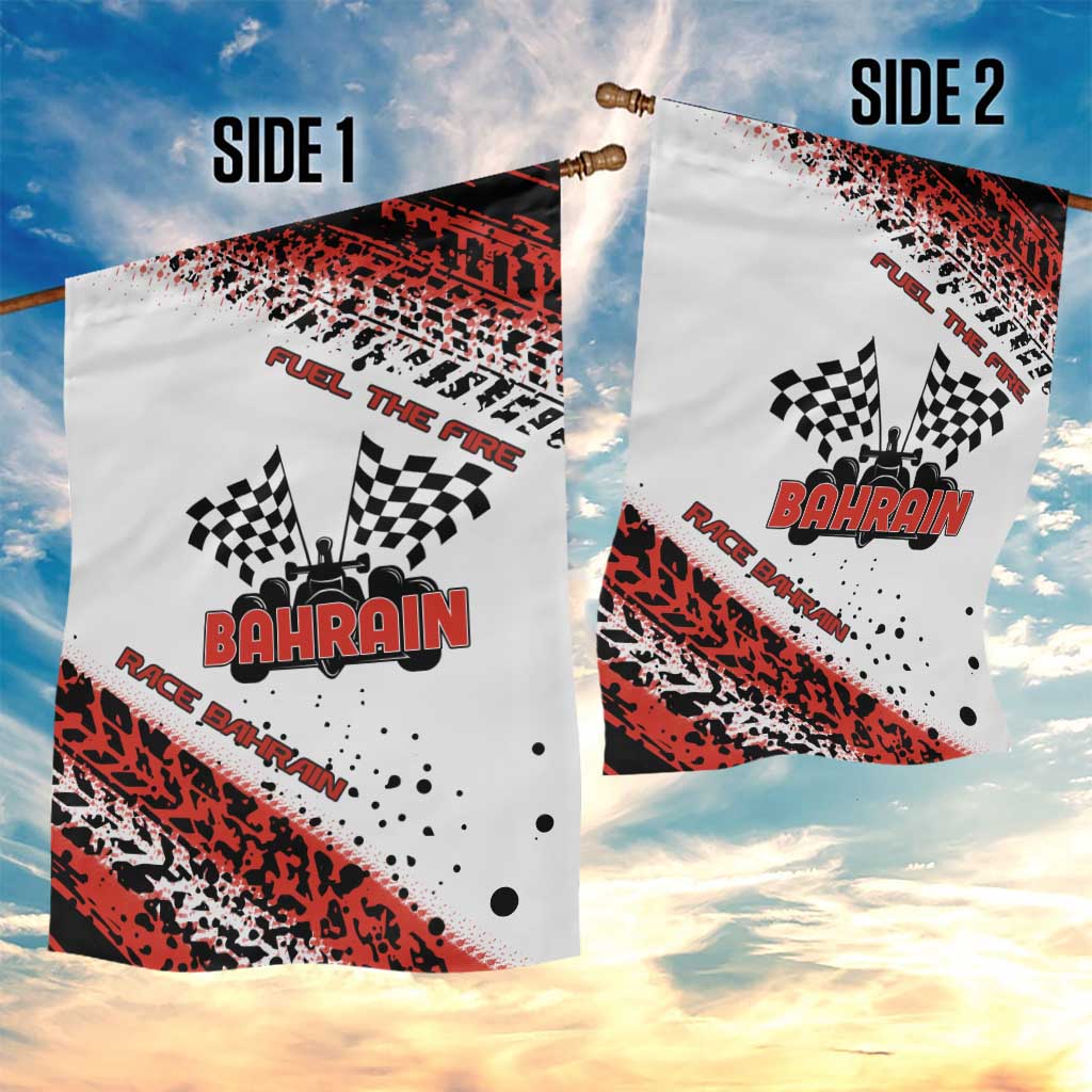 Formula 1 Inspired Bahrain Race Garden Flag with Checkered Flag Print
