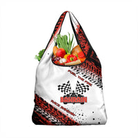 Formula 1 Inspired Bahrain Race Grocery Bag with Checkered Flag Print