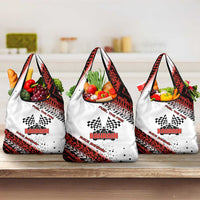 Formula 1 Inspired Bahrain Race Grocery Bag with Checkered Flag Print