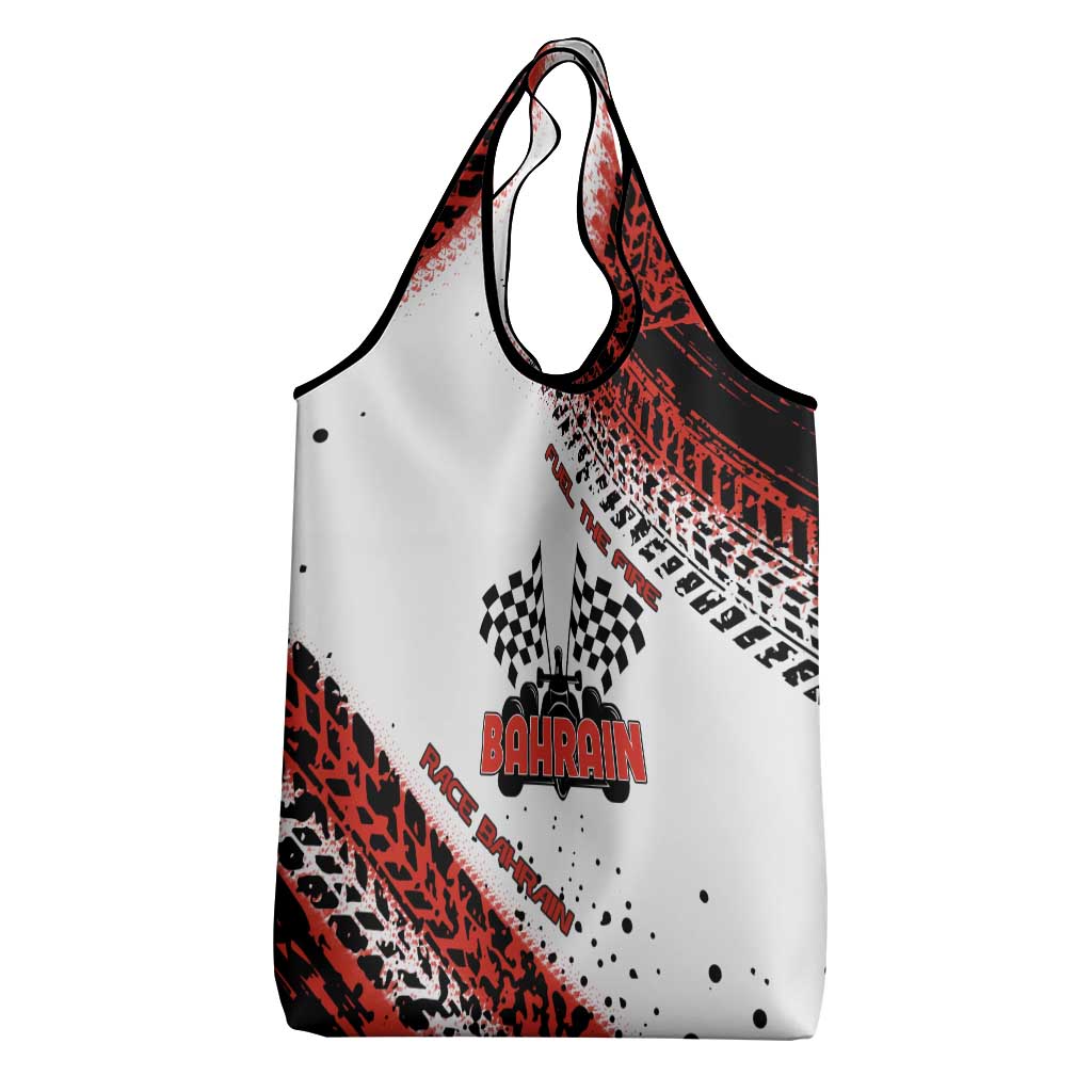 Formula 1 Inspired Bahrain Race Grocery Bag with Checkered Flag Print