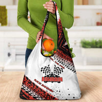 Formula 1 Inspired Bahrain Race Grocery Bag with Checkered Flag Print