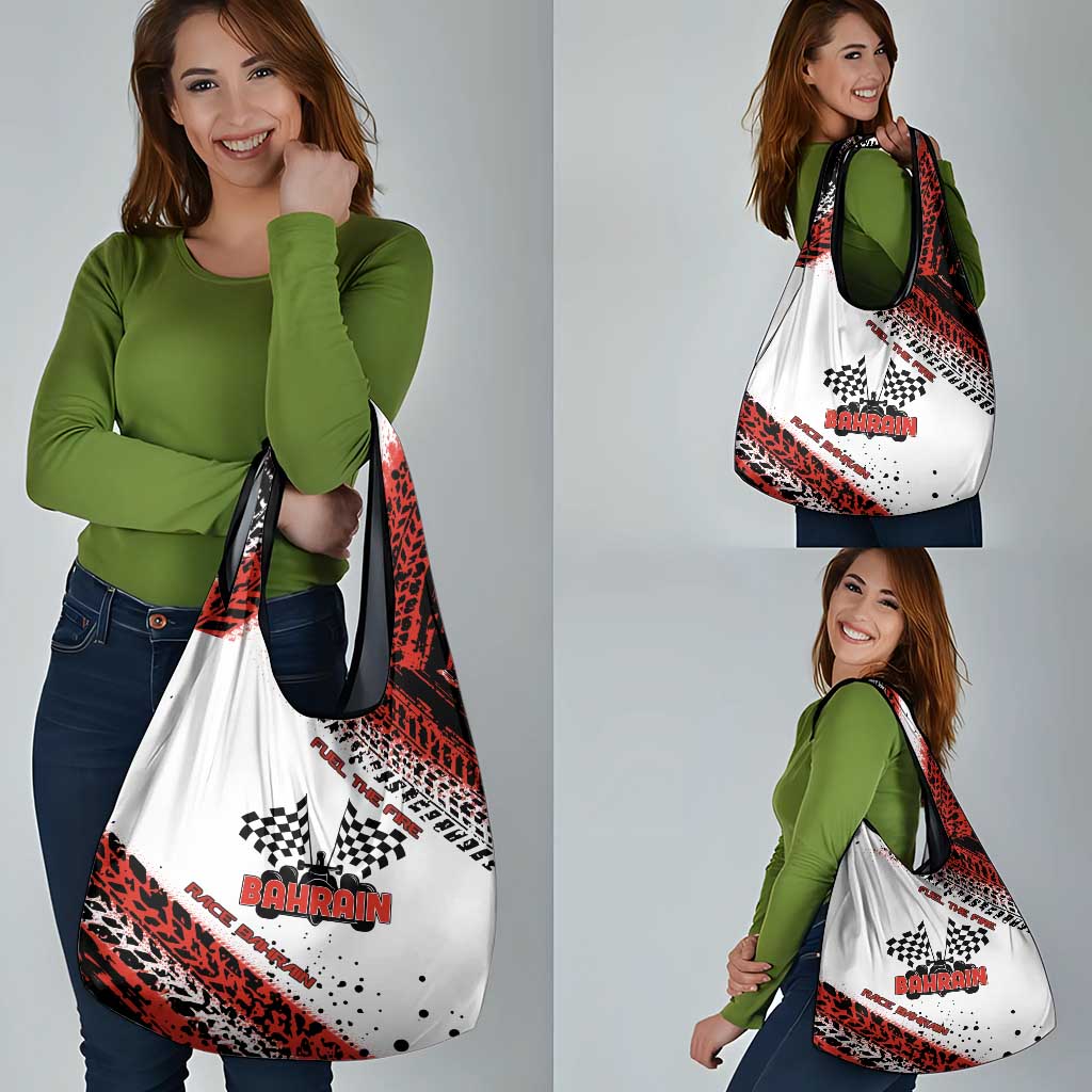 Formula 1 Inspired Bahrain Race Grocery Bag with Checkered Flag Print