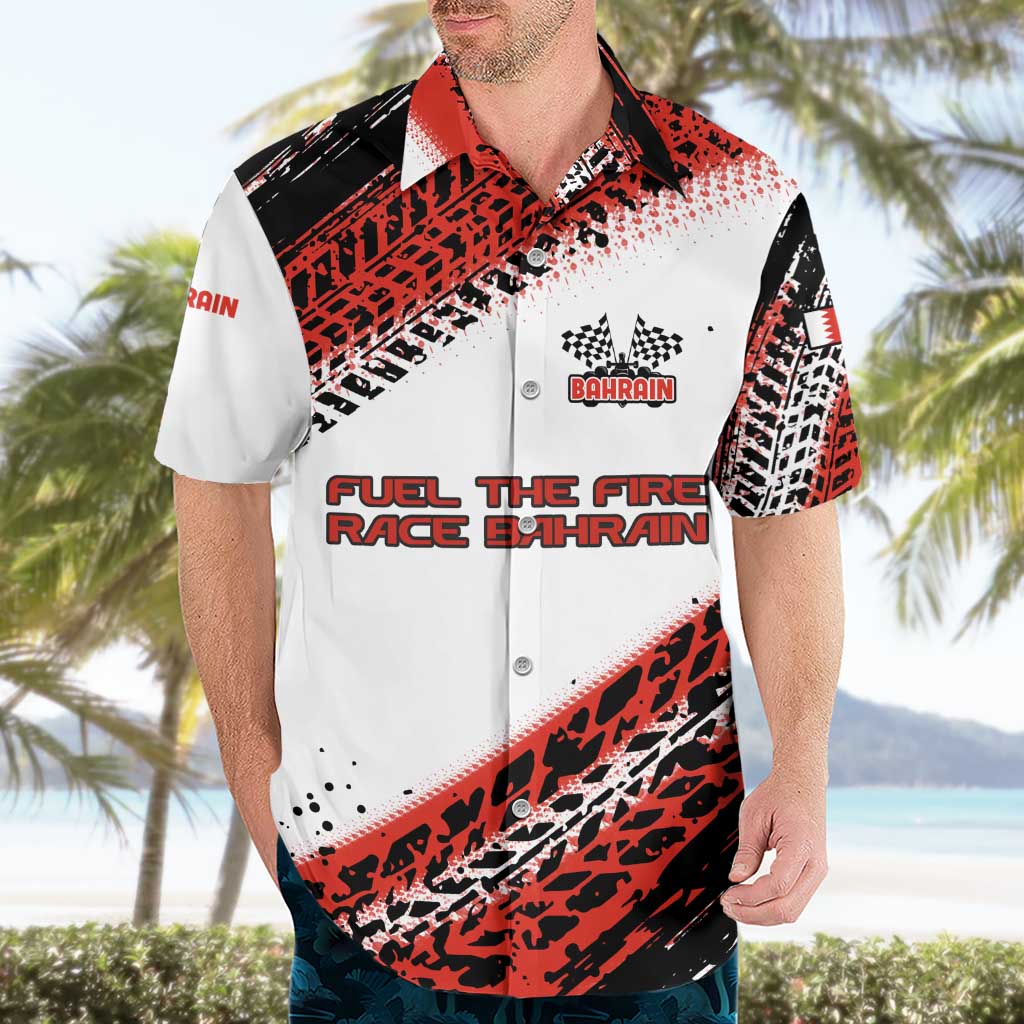 Formula 1 Inspired Bahrain Race Hawaiian Shirt with Checkered Flag Print