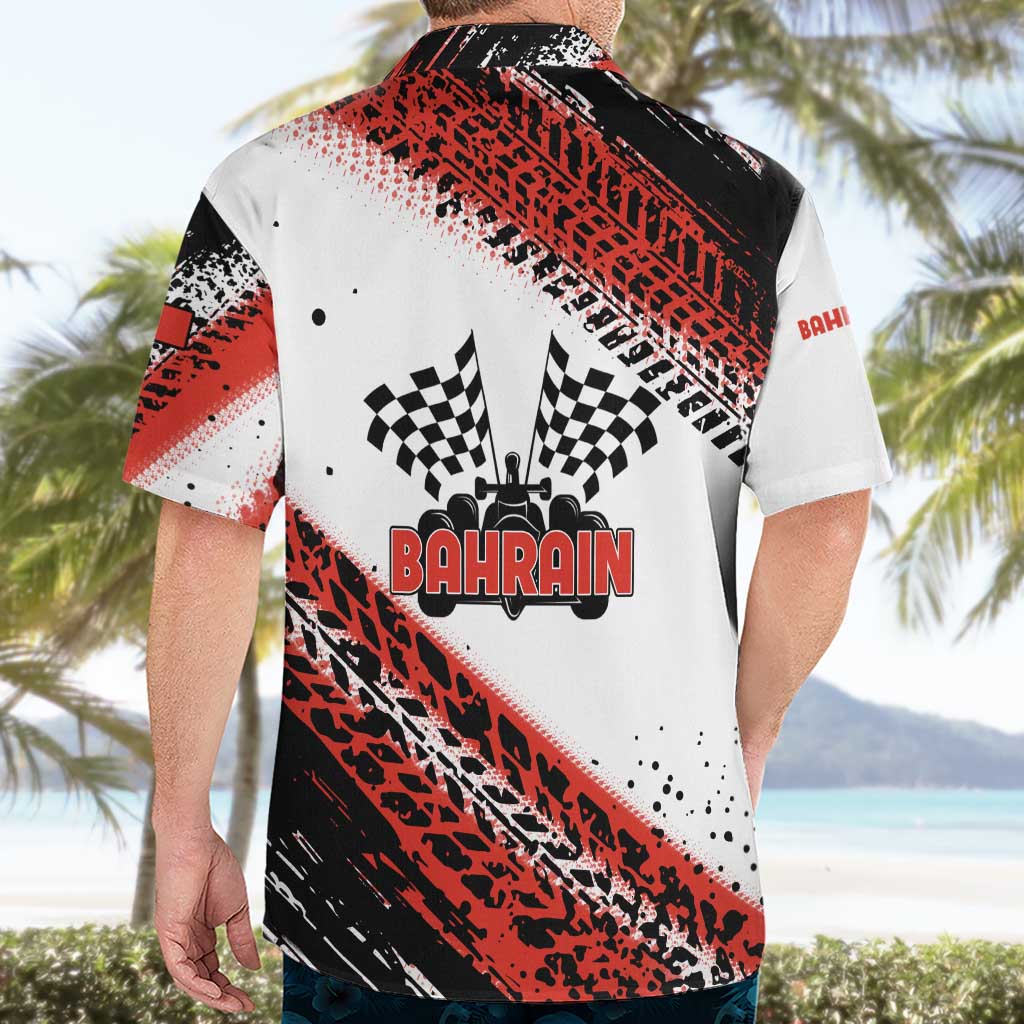 Formula 1 Inspired Bahrain Race Hawaiian Shirt with Checkered Flag Print