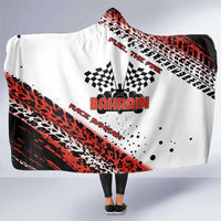 Formula 1 Inspired Bahrain Race Hooded Blanket with Checkered Flag Print