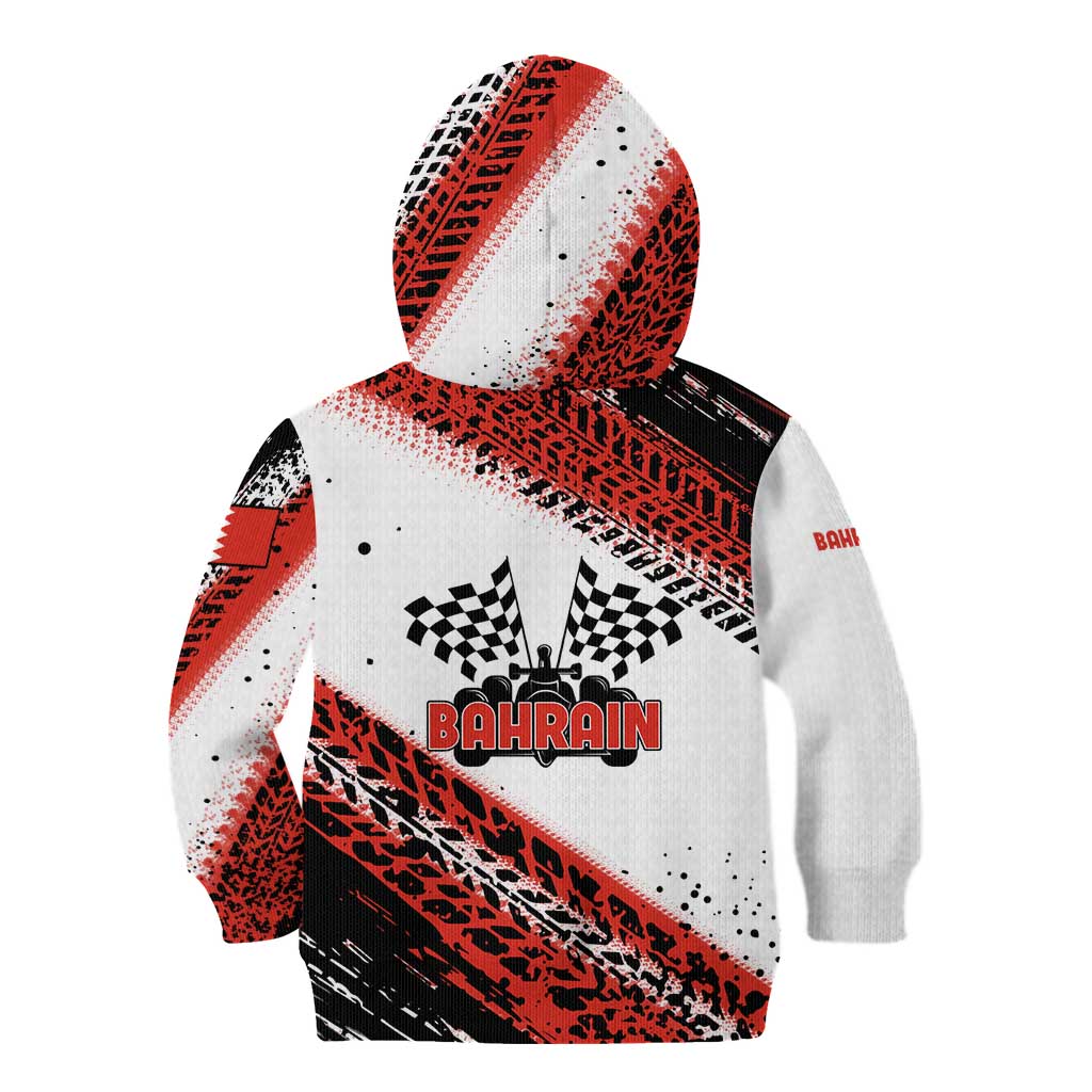 Formula 1 Inspired Bahrain Race Kid Hoodie with Checkered Flag Print