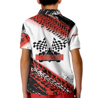 Formula 1 Inspired Bahrain Race Kid Polo Shirt with Checkered Flag Print