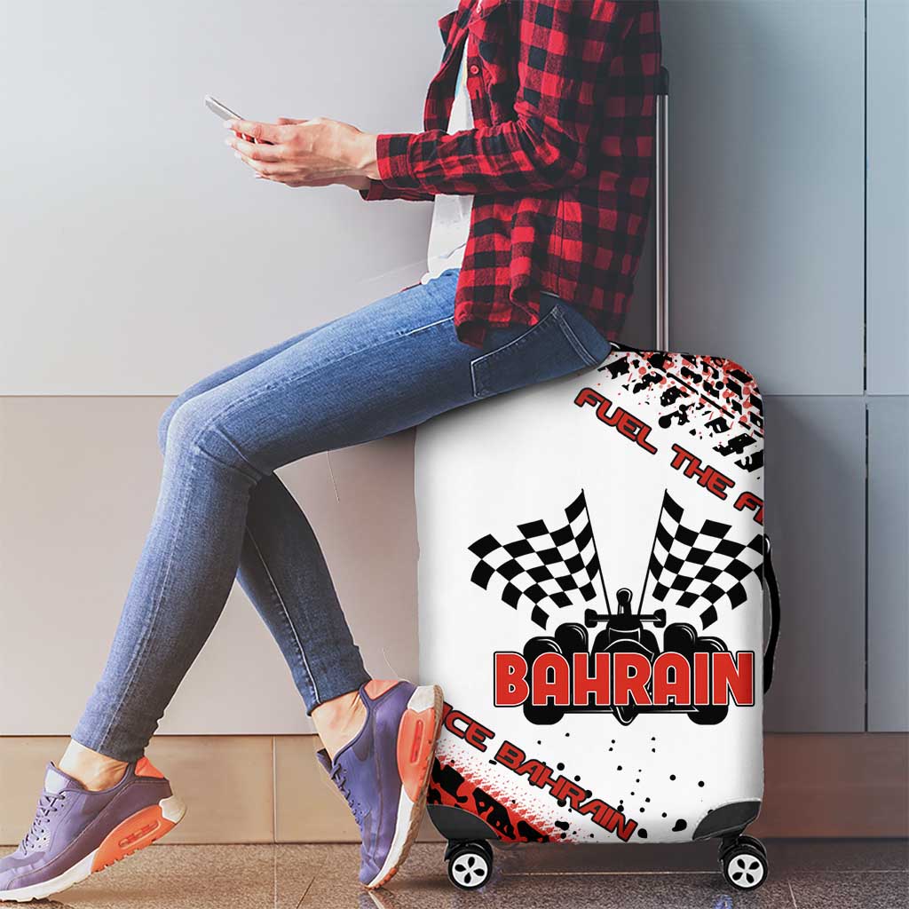 Formula 1 Inspired Bahrain Race Luggage Cover with Checkered Flag Print