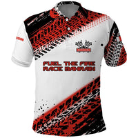 Formula 1 Inspired Bahrain Race Polo Shirt with Checkered Flag Print