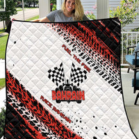 Formula 1 Inspired Bahrain Race Quilt with Checkered Flag Print