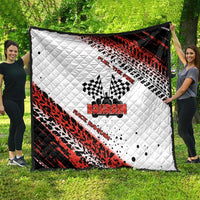 Formula 1 Inspired Bahrain Race Quilt with Checkered Flag Print