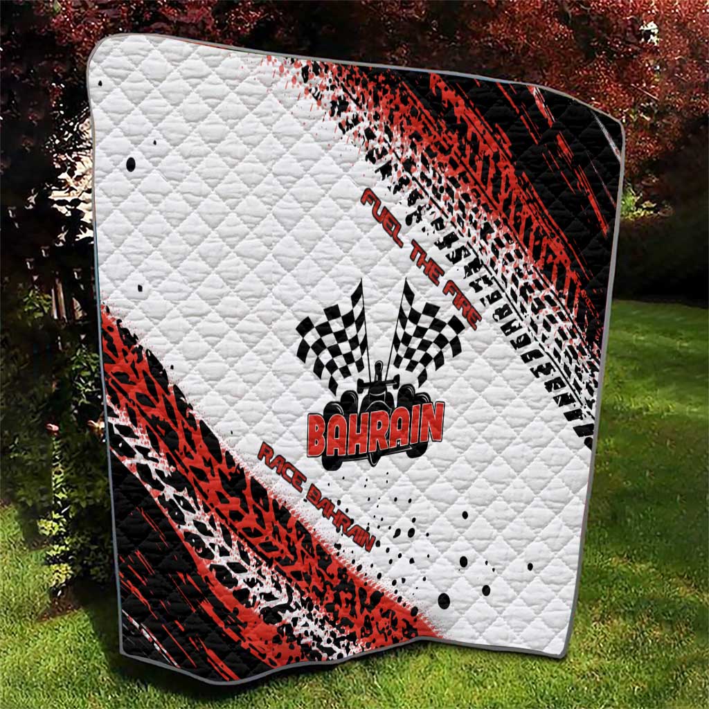 Formula 1 Inspired Bahrain Race Quilt with Checkered Flag Print