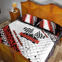 Formula 1 Inspired Bahrain Race Quilt Bed Set with Checkered Flag Print