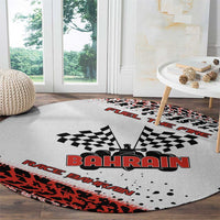 Formula 1 Inspired Bahrain Race Round Carpet with Checkered Flag Print