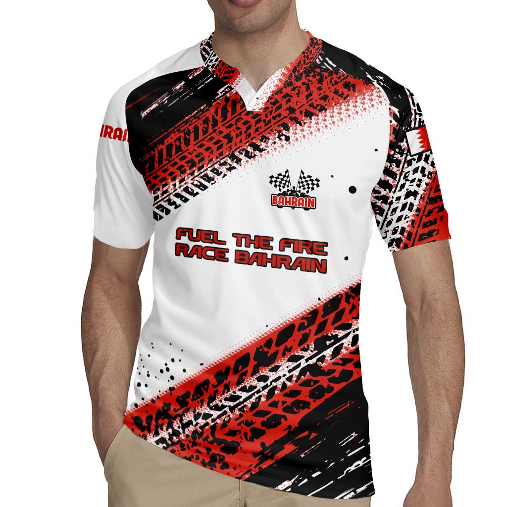 Formula 1 Inspired Bahrain Race Rugby Jersey with Checkered Flag Print