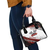 Formula 1 Inspired Bahrain Race Shoulder Handbag with Checkered Flag Print