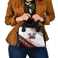 Formula 1 Inspired Bahrain Race Shoulder Handbag with Checkered Flag Print