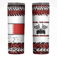 Formula 1 Inspired Bahrain Race Skinny Tumbler with Checkered Flag Print