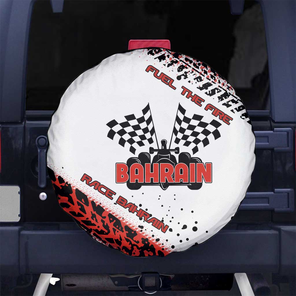 Formula 1 Inspired Bahrain Race Spare Tire Cover with Checkered Flag Print