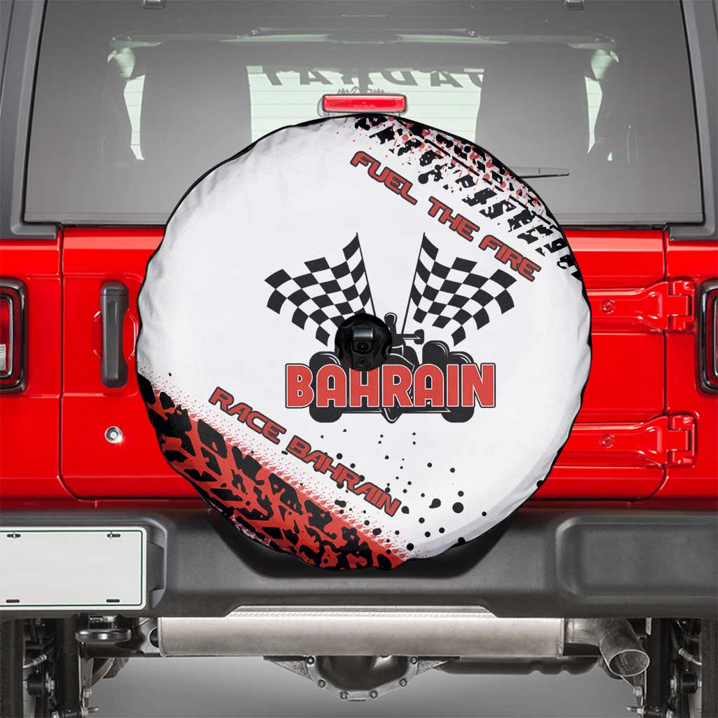 Formula 1 Inspired Bahrain Race Spare Tire Cover with Checkered Flag Print