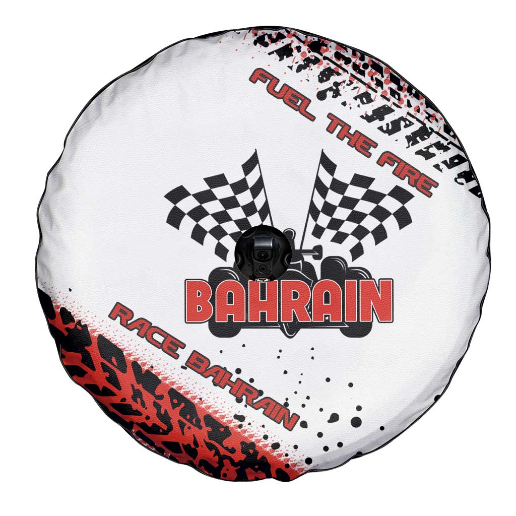 Formula 1 Inspired Bahrain Race Spare Tire Cover with Checkered Flag Print