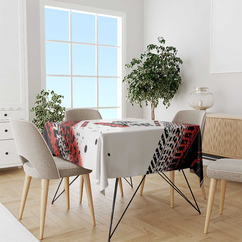 Formula 1 Inspired Bahrain Race Tablecloth with Checkered Flag Print