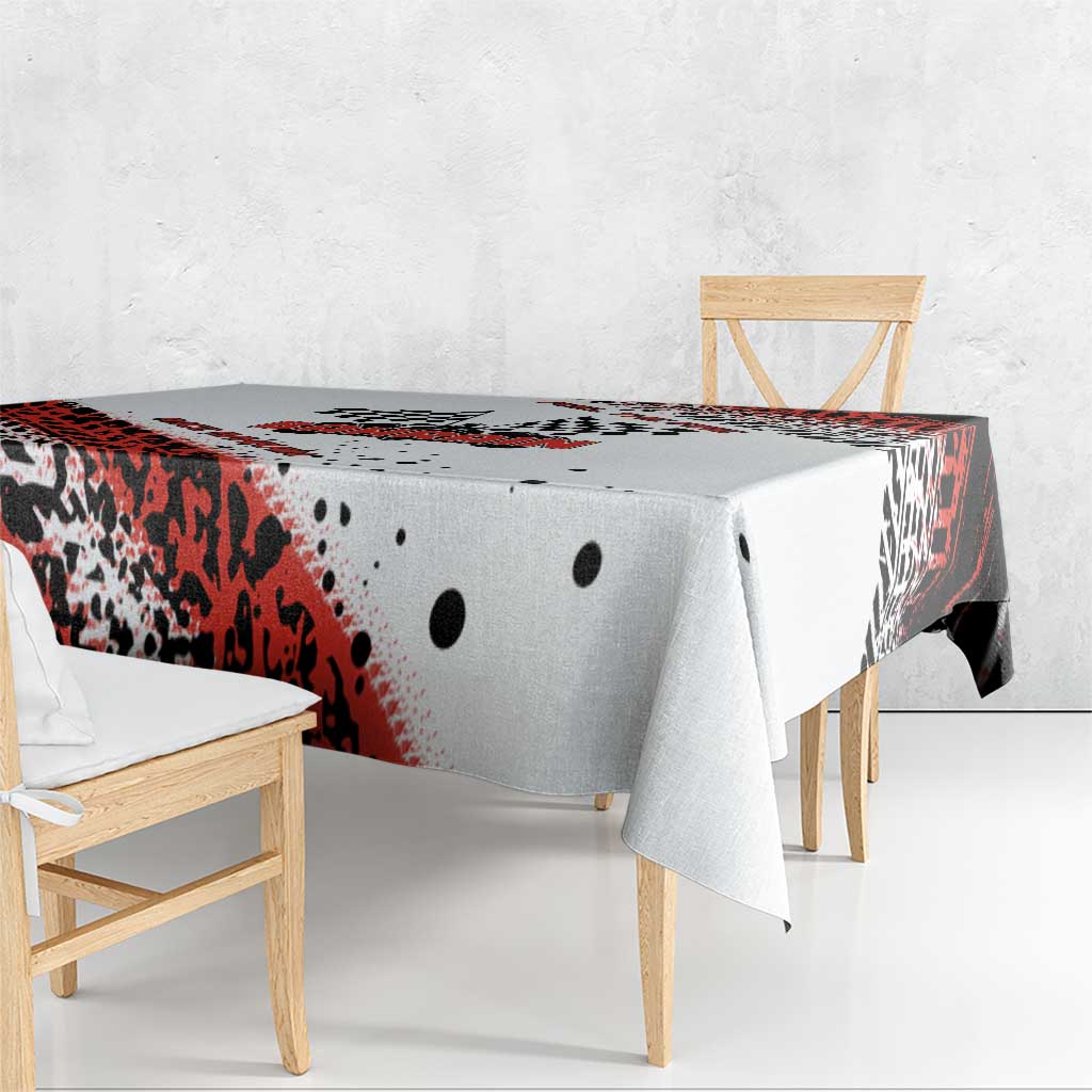 Formula 1 Inspired Bahrain Race Tablecloth with Checkered Flag Print