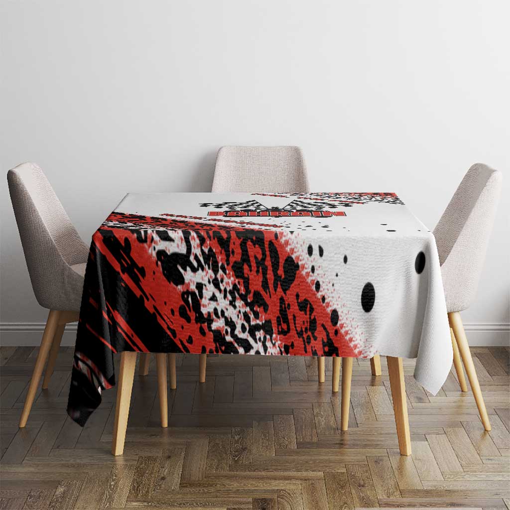 Formula 1 Inspired Bahrain Race Tablecloth with Checkered Flag Print