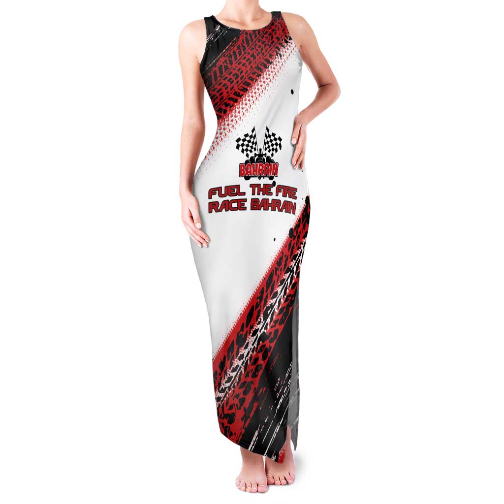 Formula 1 Inspired Bahrain Race Tank Maxi Dress with Checkered Flag Print