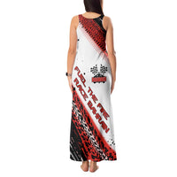 Formula 1 Inspired Bahrain Race Tank Maxi Dress with Checkered Flag Print