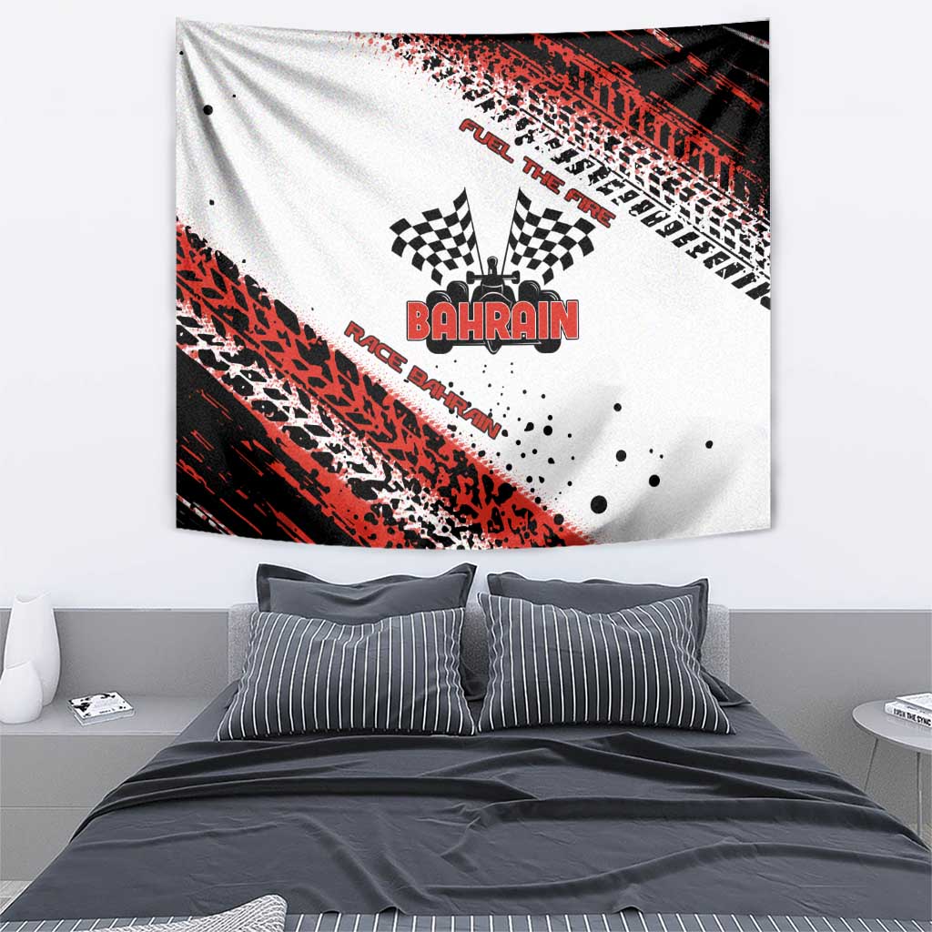 Formula 1 Inspired Bahrain Race Tapestry with Checkered Flag Print