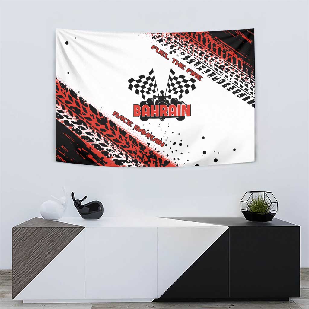 Formula 1 Inspired Bahrain Race Tapestry with Checkered Flag Print