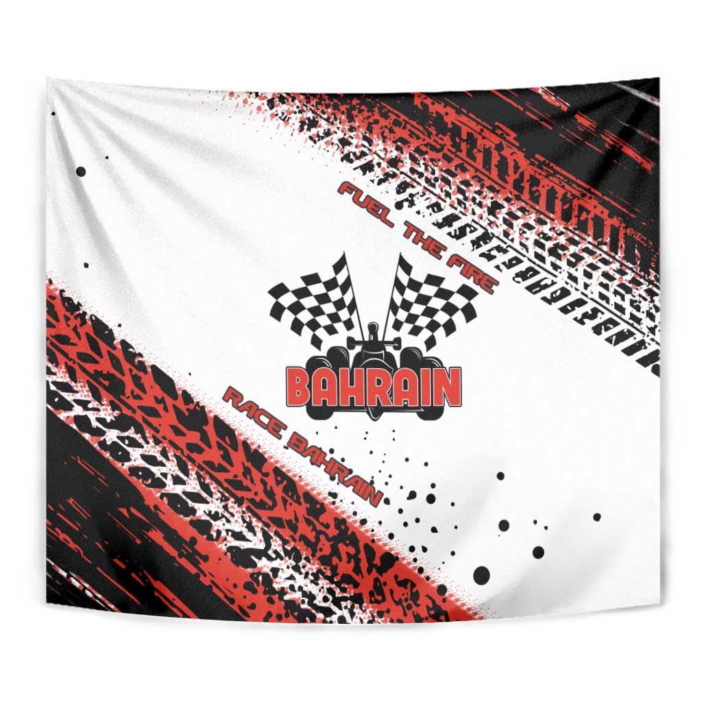 Formula 1 Inspired Bahrain Race Tapestry with Checkered Flag Print