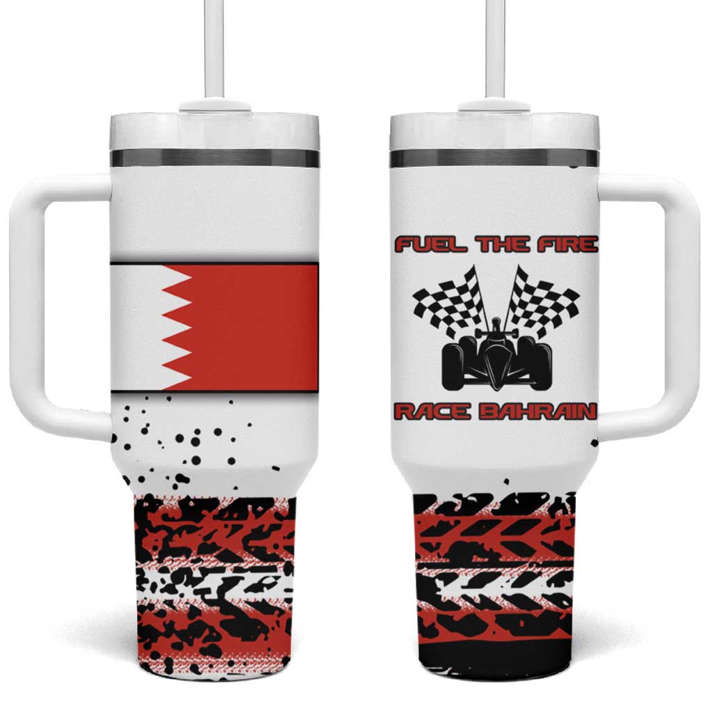 Formula 1 Inspired Bahrain Race Tumbler With Handle with Checkered Flag Print