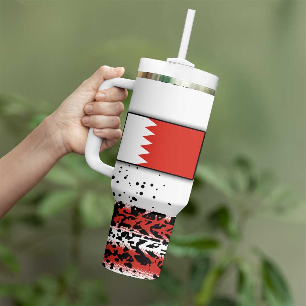 Formula 1 Inspired Bahrain Race Tumbler With Handle with Checkered Flag Print